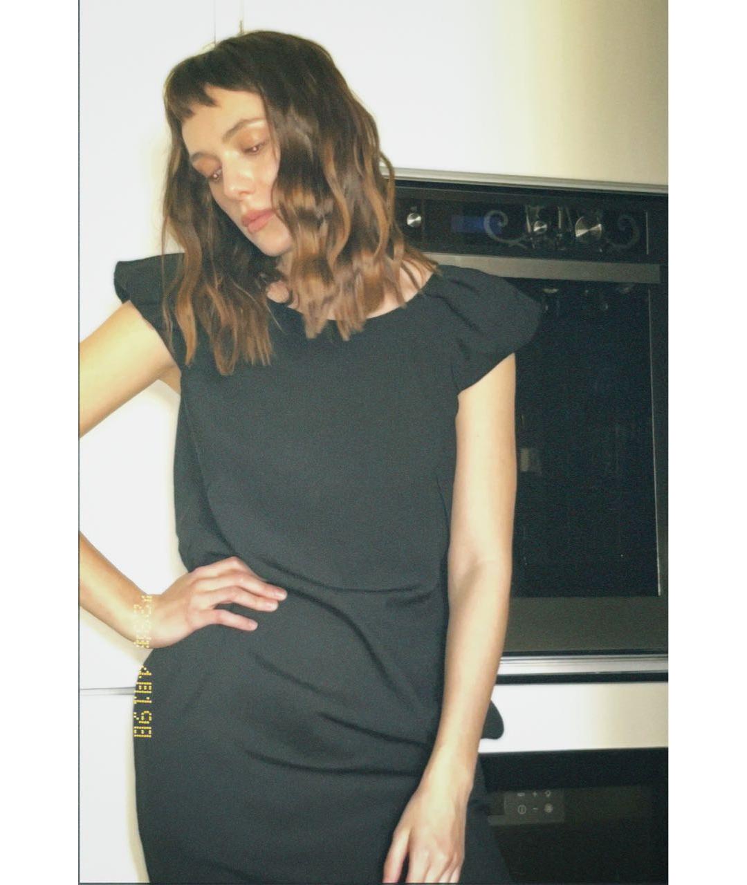 DOLCE&GABBANA Черное шерстяное повседневное платье, фото 5