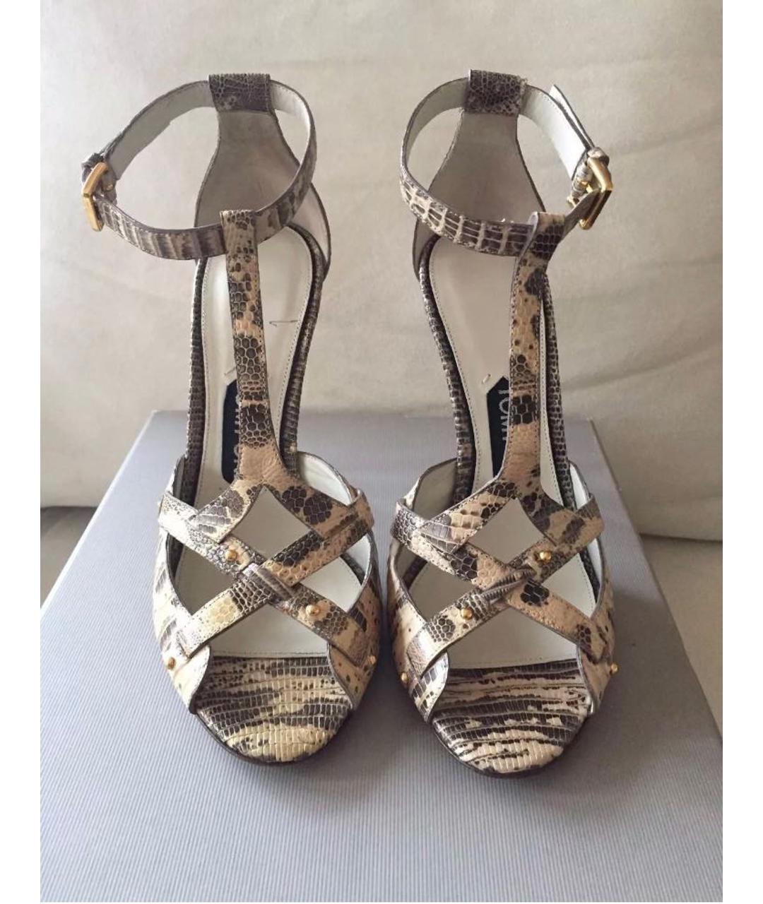 TOM FORD Бежевые босоножки из экзотической кожи, фото 2