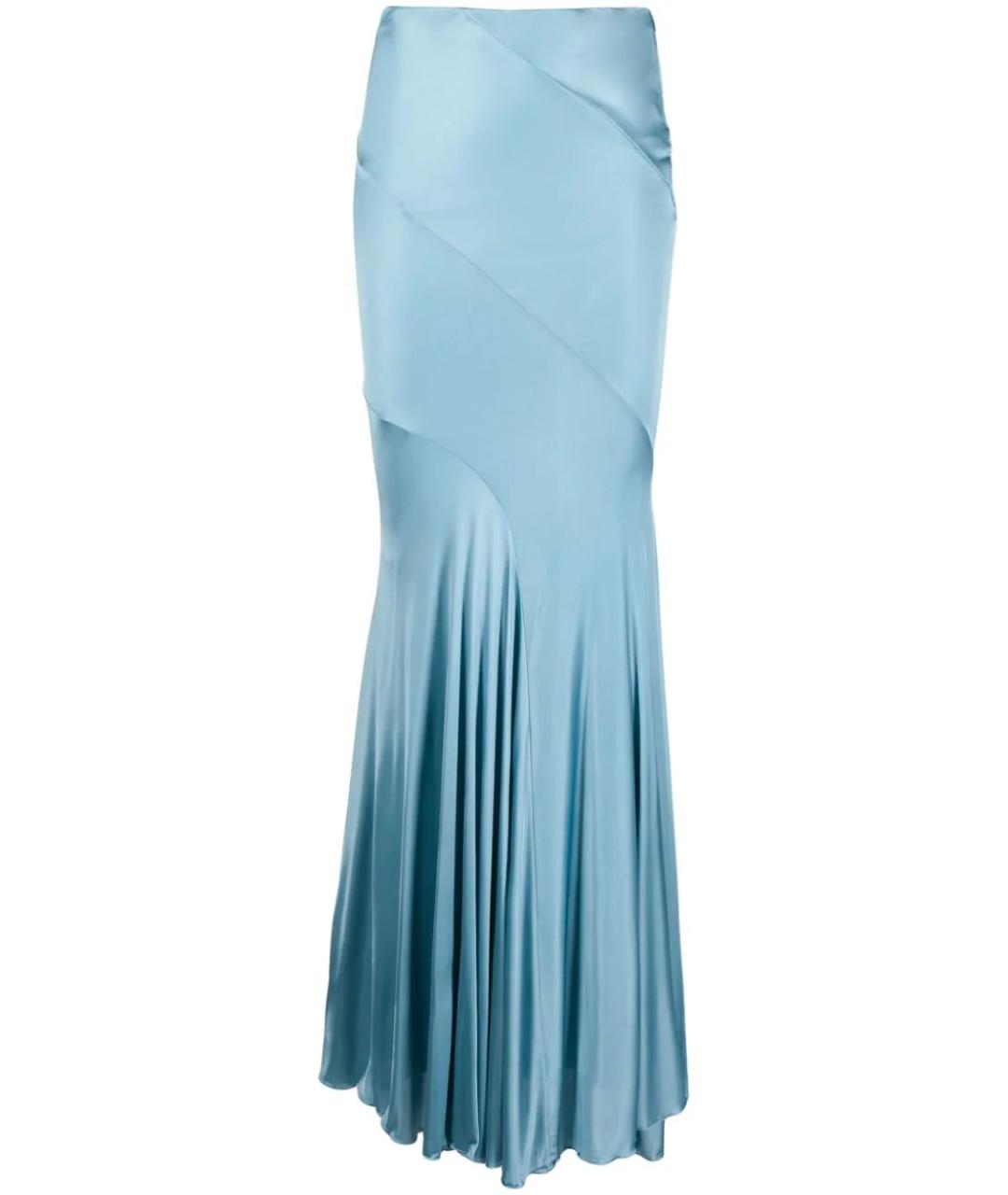 BLUMARINE Голубая вискозная юбка макси, фото 1