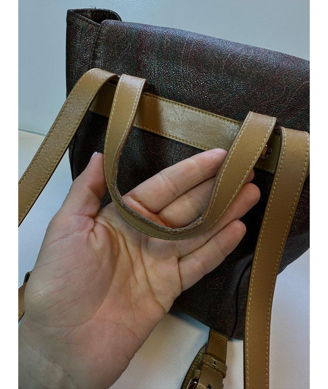 ETRO Коричневый кожаный рюкзак, фото 6