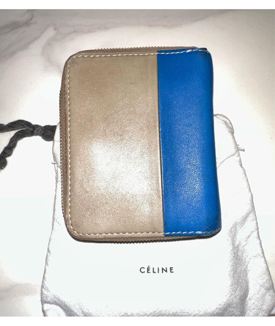 CELINE PRE-OWNED Синий кожаный кошелек, фото 3