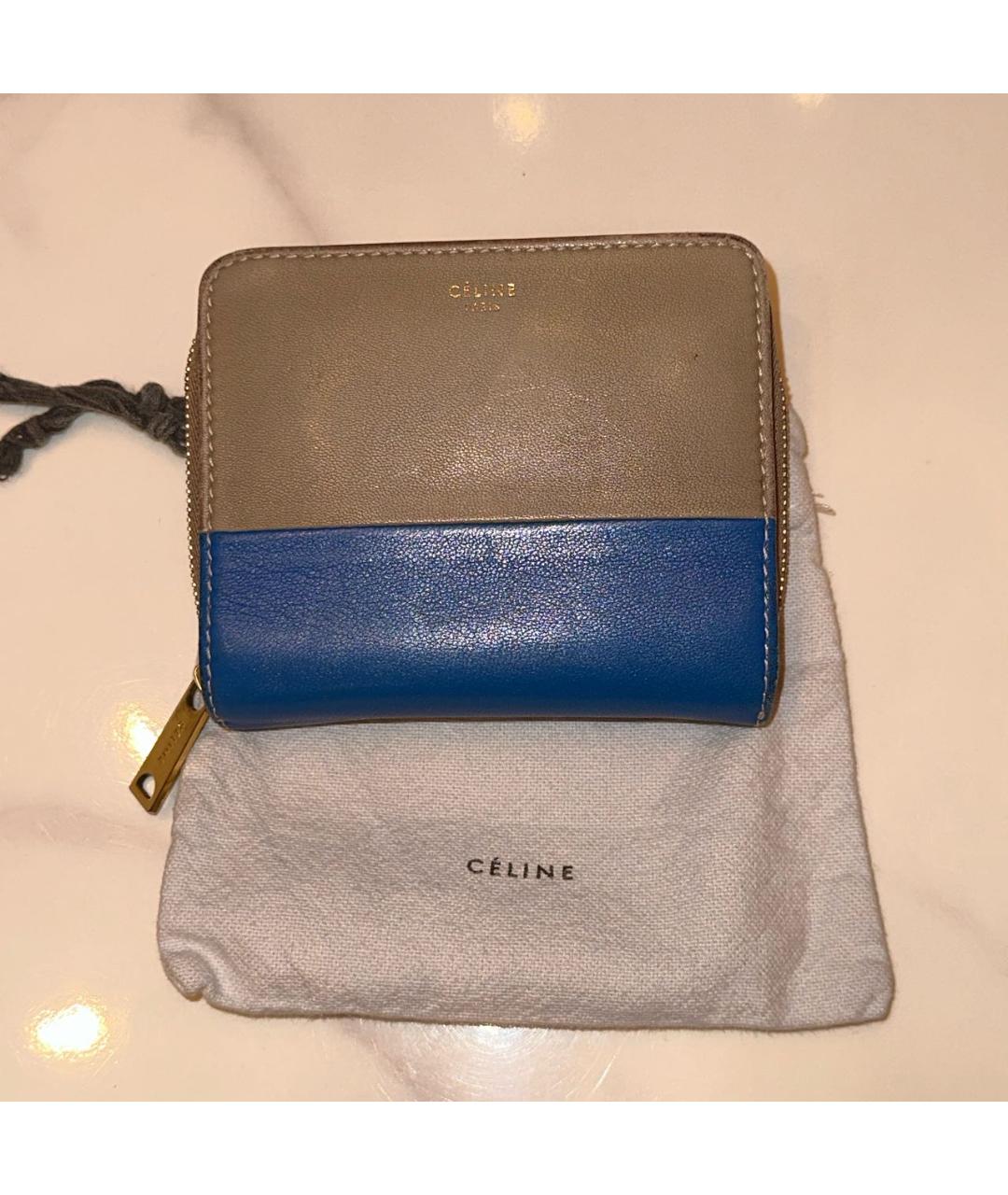 CELINE PRE-OWNED Синий кожаный кошелек, фото 4