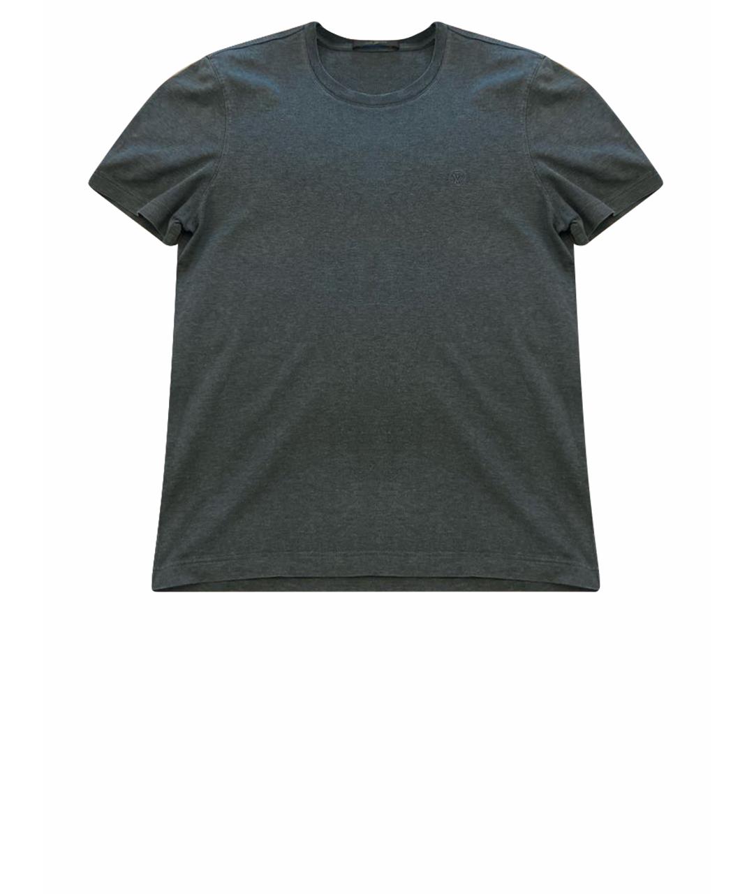 LOUIS VUITTON PRE-OWNED Антрацитовая хлопковая футболка, фото 1