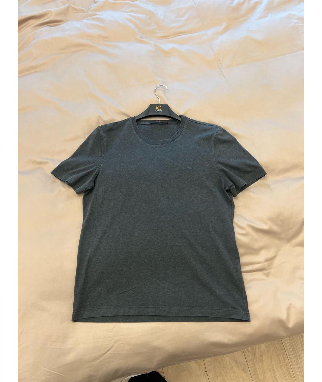 LOUIS VUITTON PRE-OWNED Антрацитовая хлопковая футболка, фото 5