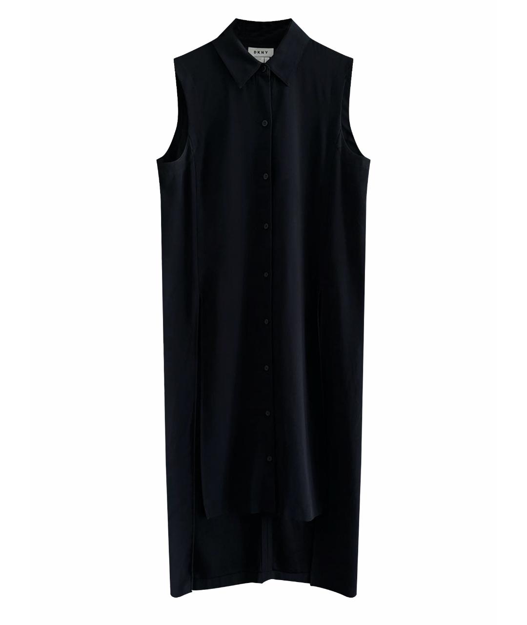 DKNY Темно-синее вискозное повседневное платье, фото 1