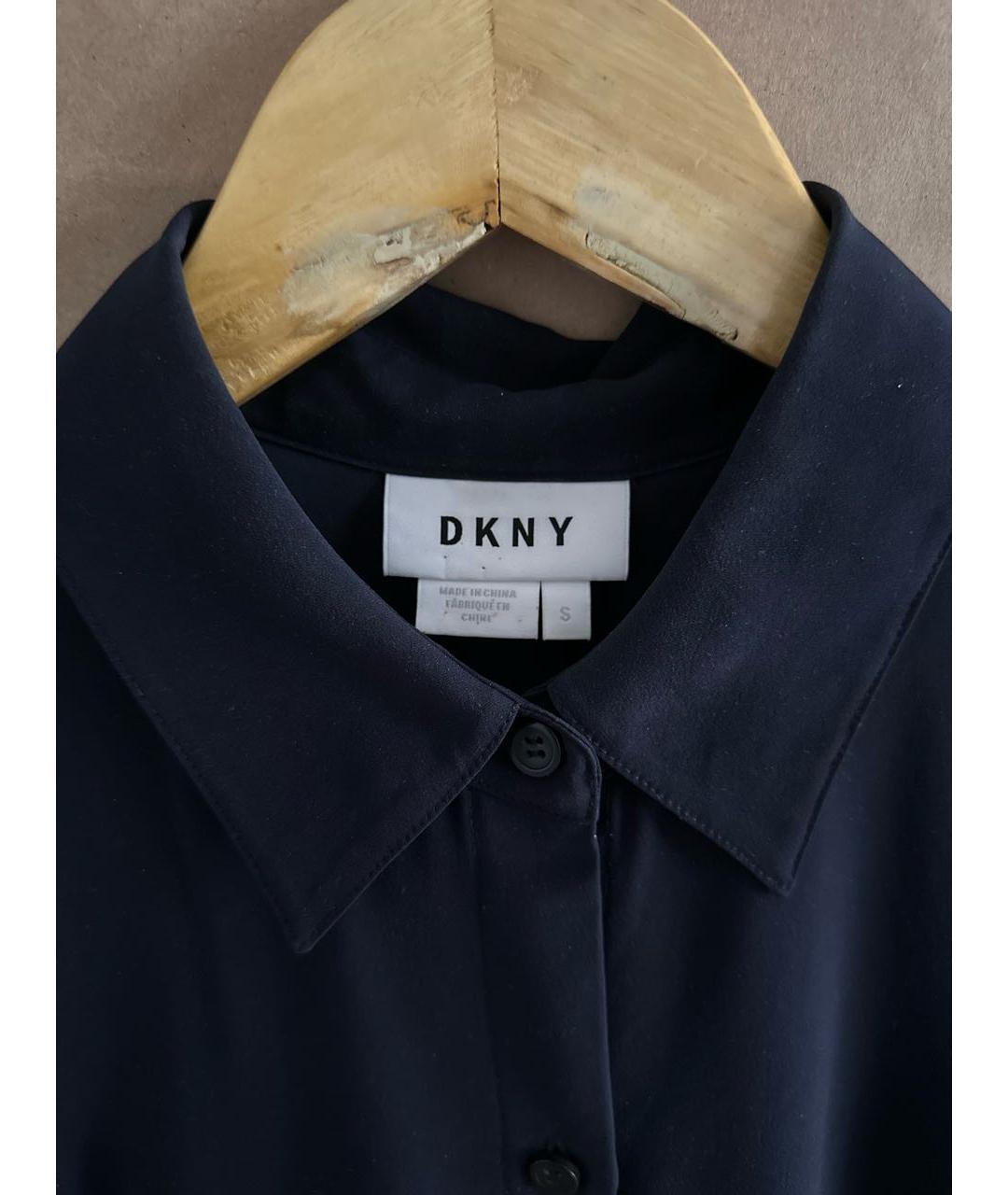DKNY Темно-синее вискозное повседневное платье, фото 3