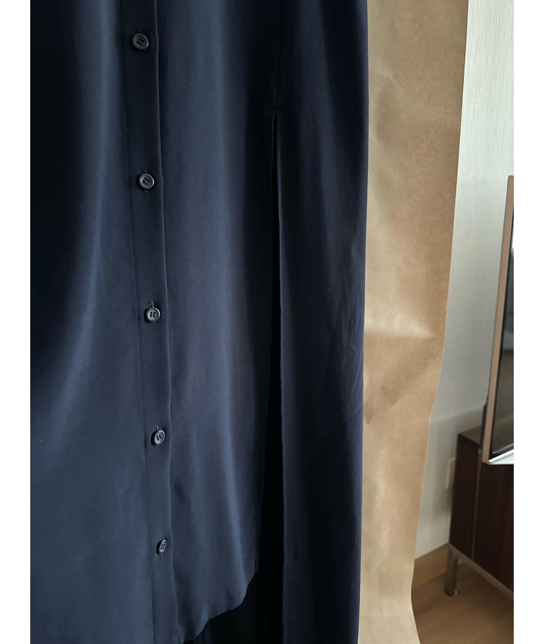DKNY Темно-синее вискозное повседневное платье, фото 4