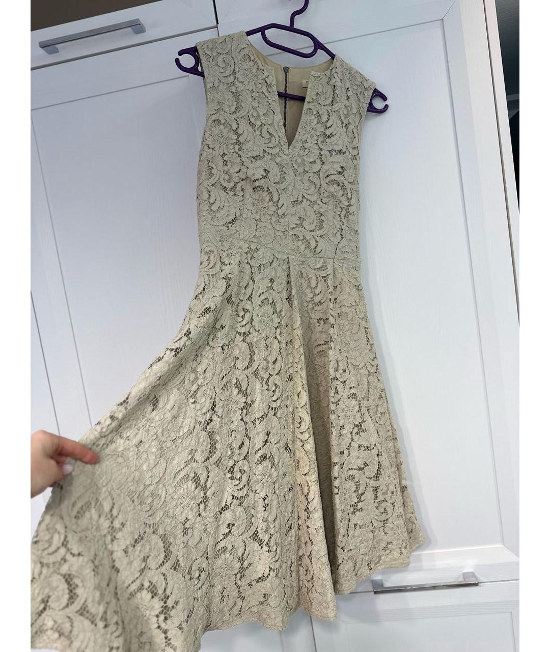 BURBERRY Бежевое кружевное коктейльное платье, фото 5