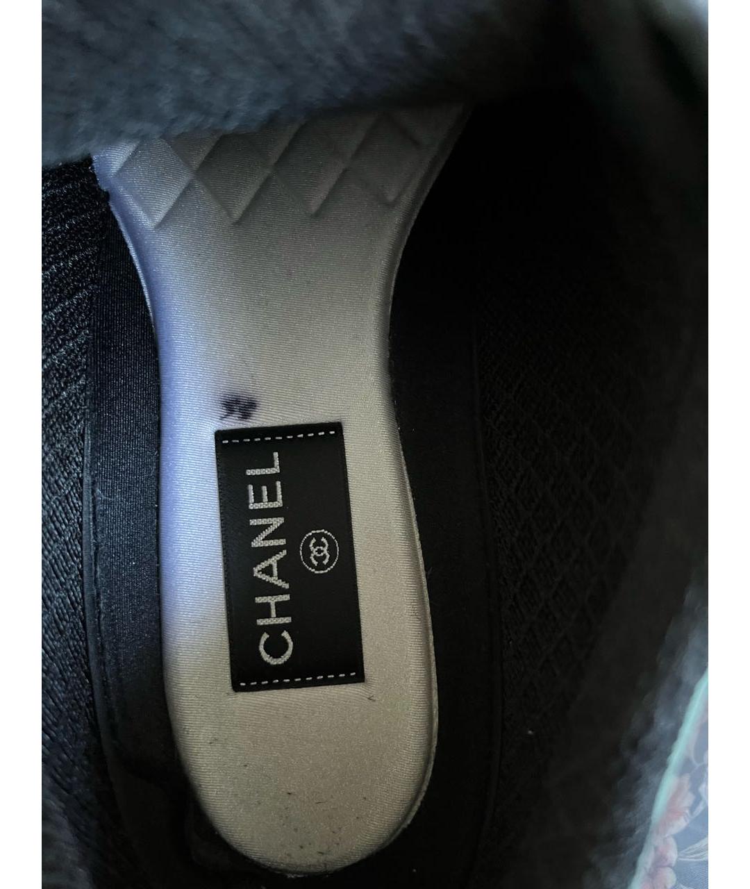 CHANEL PRE-OWNED Бежевые кожаные низкие кроссовки / кеды, фото 7