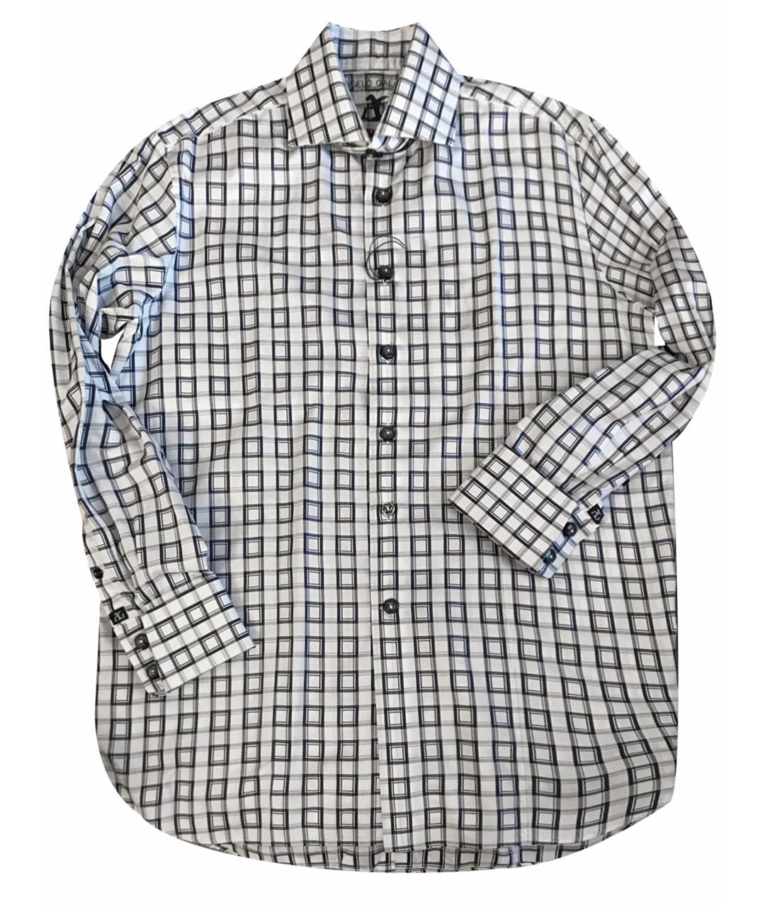 ANGELO GALASSO Белая хлопковая кэжуал рубашка, фото 1