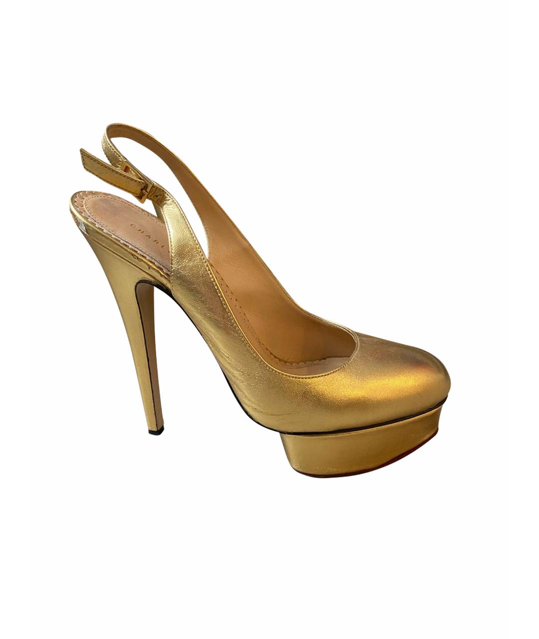 CHARLOTTE OLYMPIA Золотые кожаные туфли, фото 1