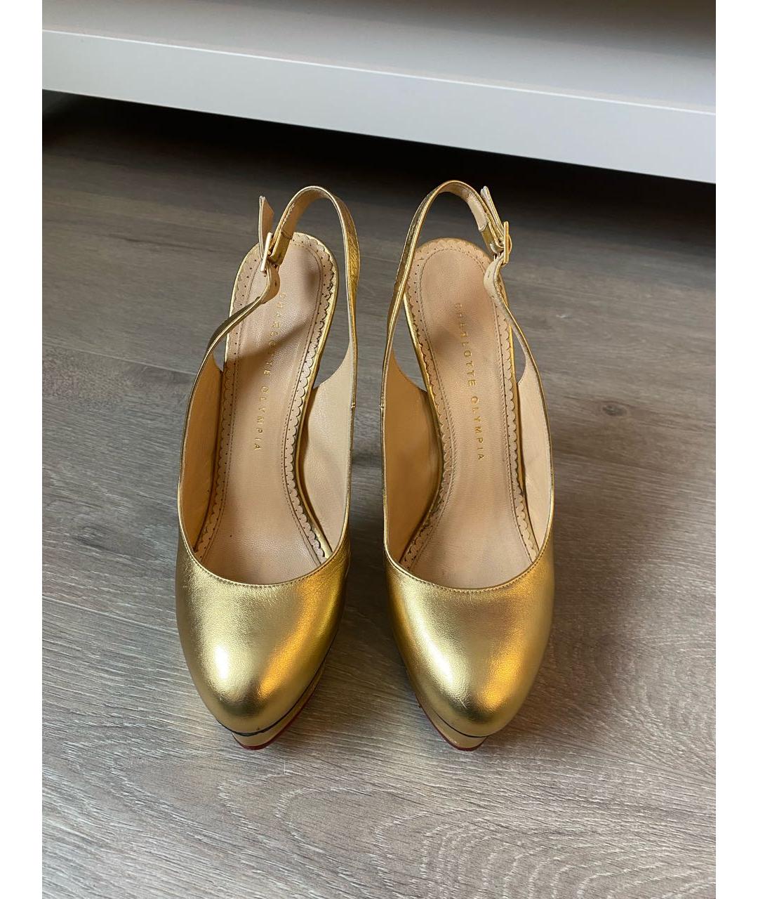 CHARLOTTE OLYMPIA Золотые кожаные туфли, фото 2