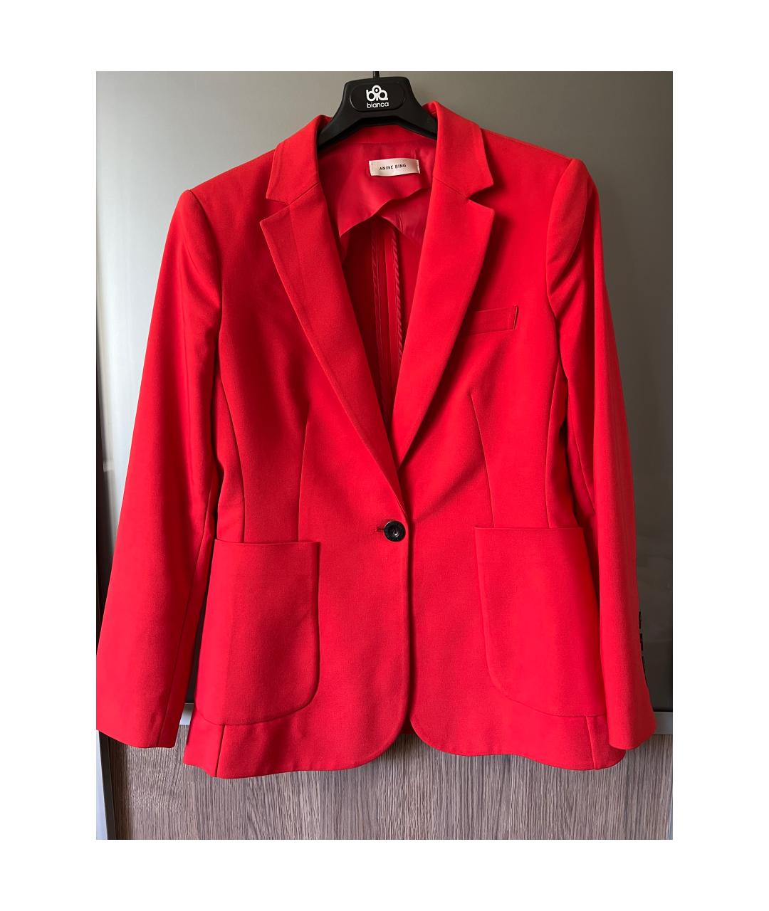 ANINE BING Красный хлопковый жакет/пиджак, фото 9