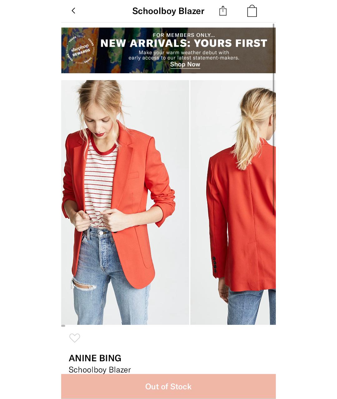 ANINE BING Красный хлопковый жакет/пиджак, фото 6