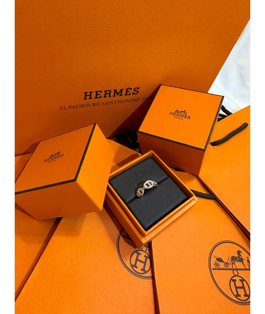 HERMES PRE-OWNED Серебряное серебряное кольцо, фото 2