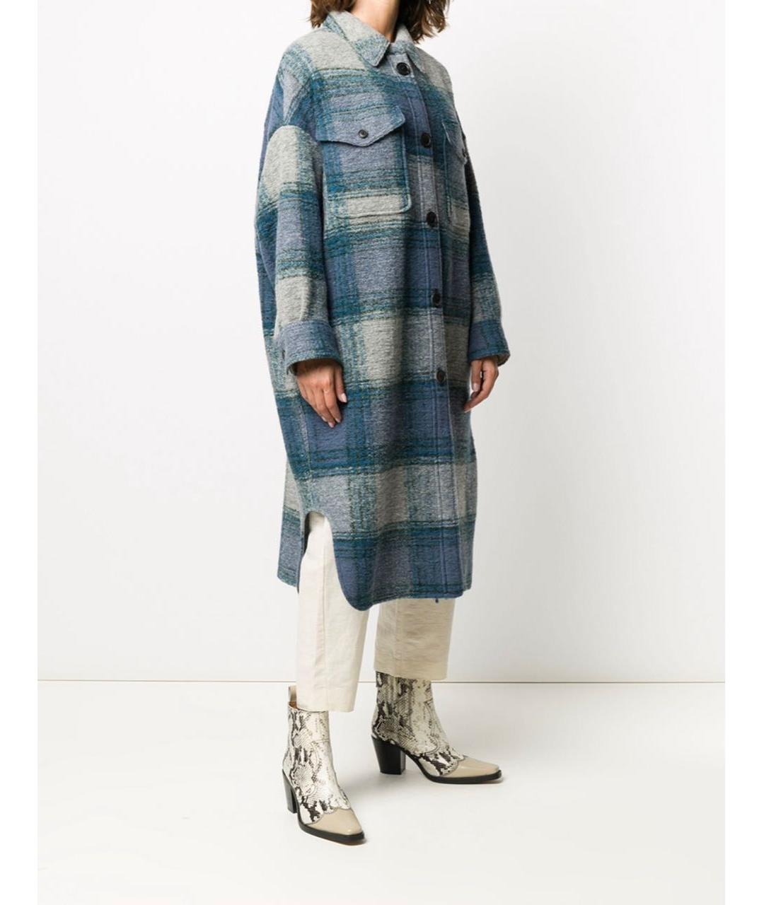 ISABEL MARANT ETOILE Синее шерстяное пальто, фото 2