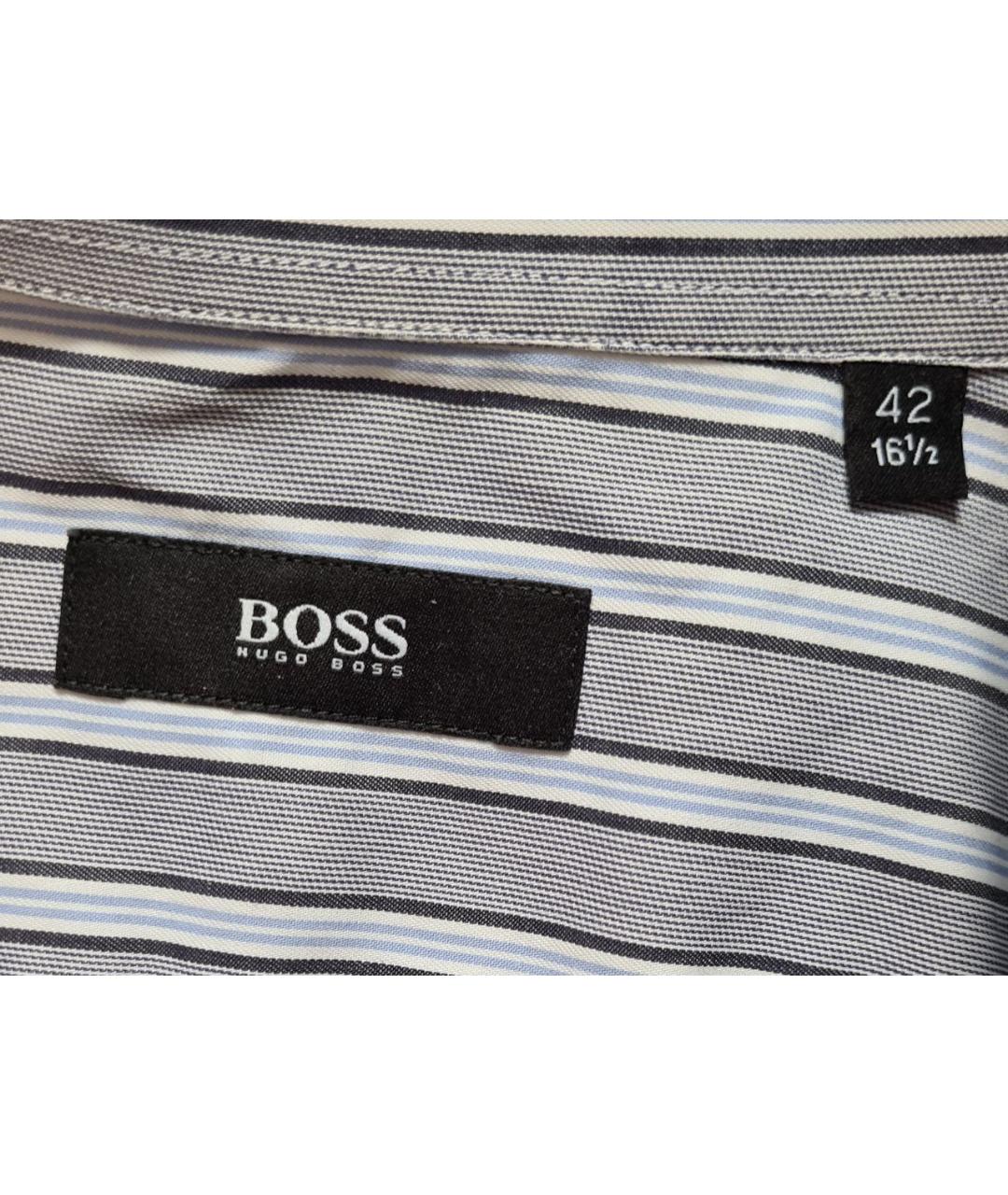 HUGO BOSS Серая хлопковая классическая рубашка, фото 6