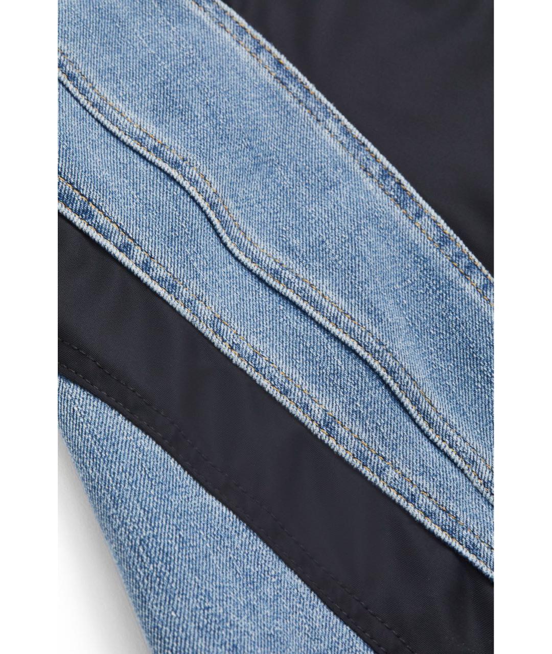MUGLER Голубые хлопко-эластановые прямые джинсы, фото 7
