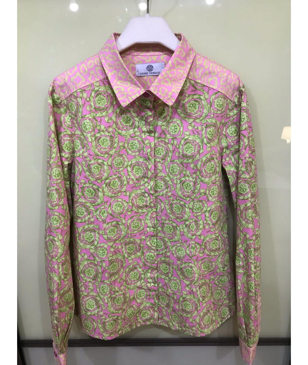 VERSACE Мульти хлопковая рубашка/блузка, фото 8