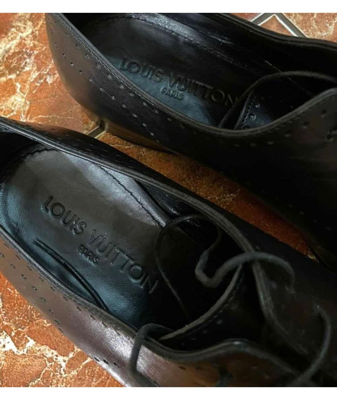 LOUIS VUITTON Черные кожаные туфли, фото 6
