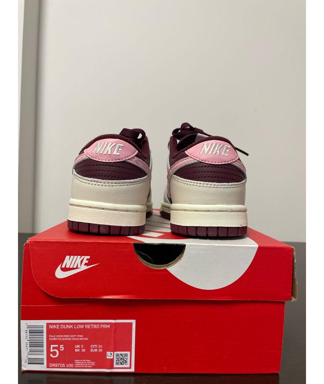 NIKE Бордовые кроссовки из искусственной кожи, фото 5