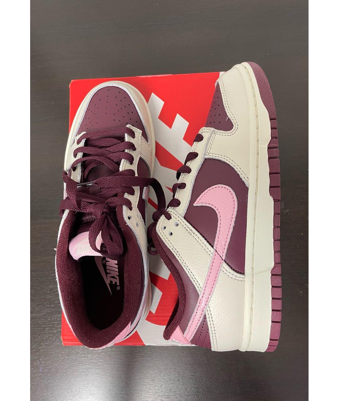 NIKE Бордовые кроссовки из искусственной кожи, фото 3