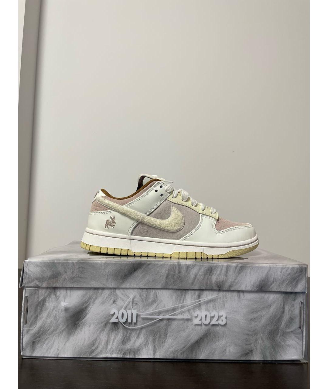 NIKE Бежевые кроссовки из искусственной кожи, фото 2
