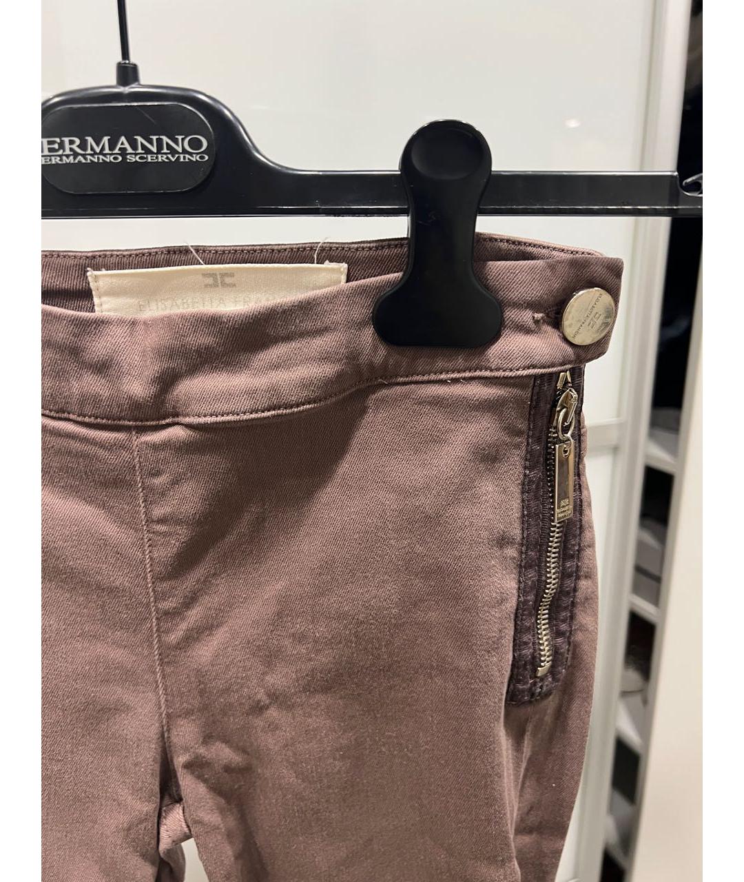 ELISABETTA FRANCHI Розовые хлопковые джинсы слим, фото 5