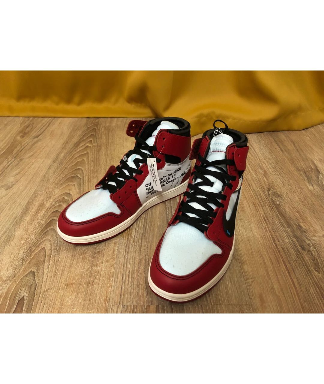 NIKE X OFF-WHITE Красные замшевые высокие кроссовки / кеды, фото 4
