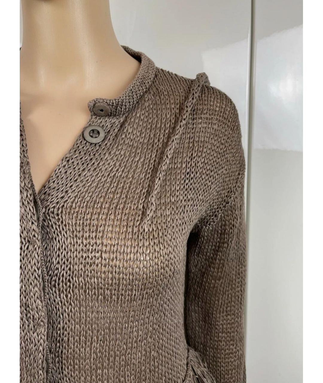 BRUNELLO CUCINELLI Коричневый хлопковый кардиган, фото 2