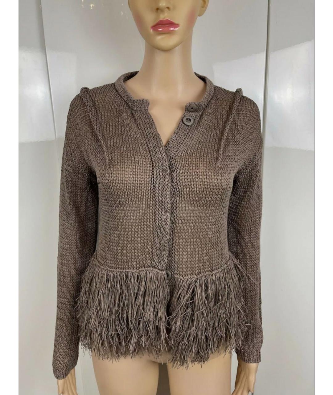 BRUNELLO CUCINELLI Коричневый хлопковый кардиган, фото 6