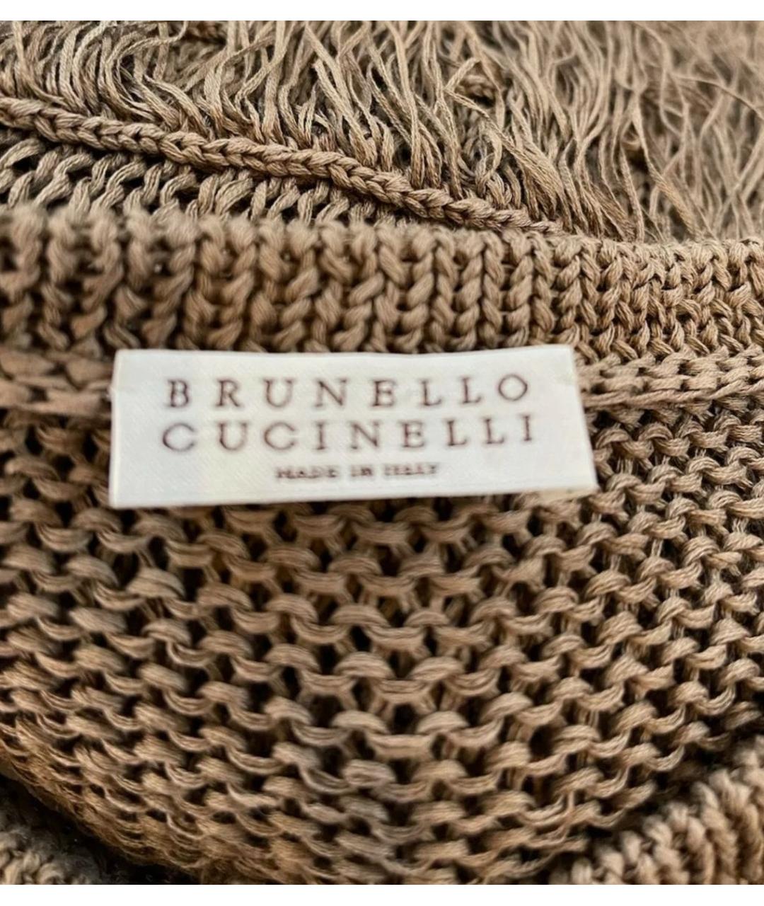 BRUNELLO CUCINELLI Коричневый хлопковый кардиган, фото 3