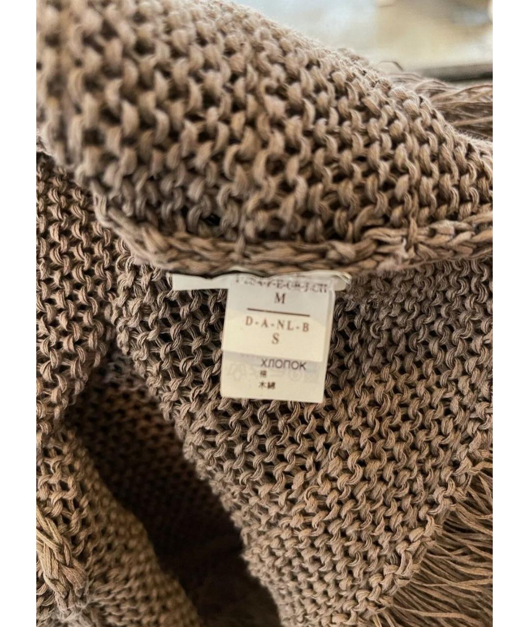 BRUNELLO CUCINELLI Коричневый хлопковый кардиган, фото 4