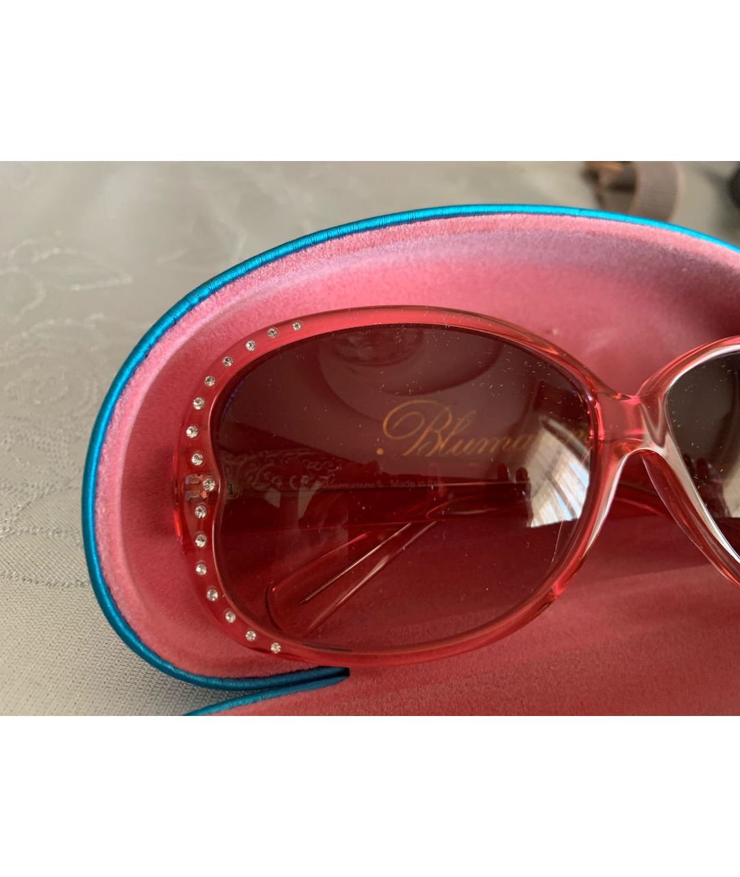 BLUMARINE Розовые пластиковые солнцезащитные очки, фото 5