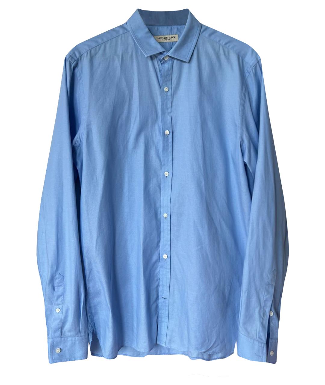 BURBERRY Голубая хлопковая классическая рубашка, фото 1