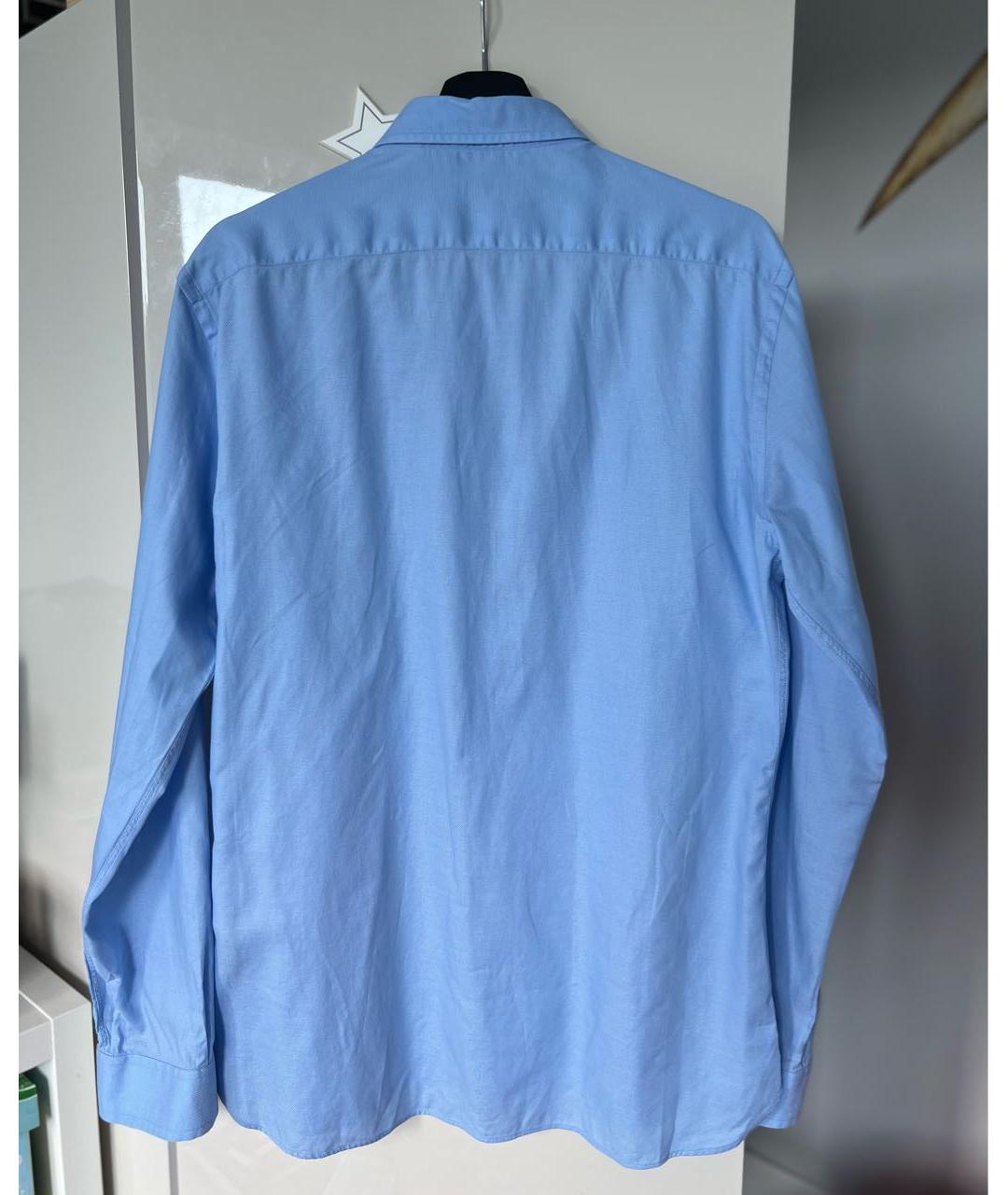 BURBERRY Голубая хлопковая классическая рубашка, фото 2