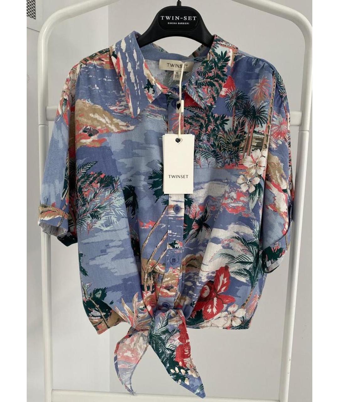 TWIN-SET Мульти льняная рубашка/блузка, фото 7