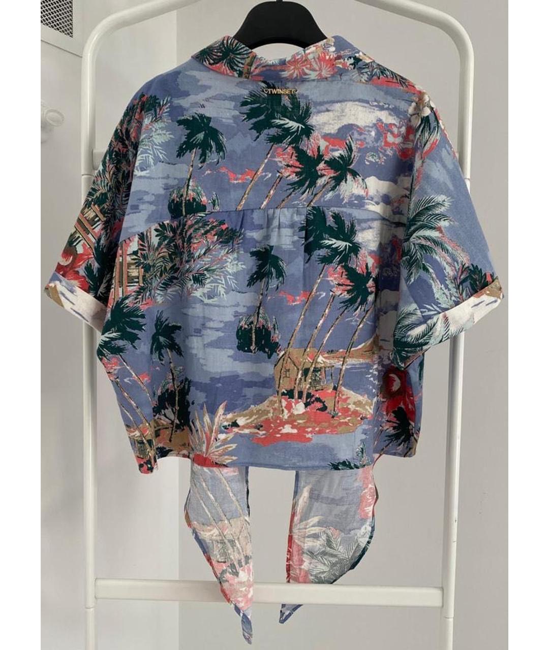 TWIN-SET Мульти льняная рубашка/блузка, фото 3