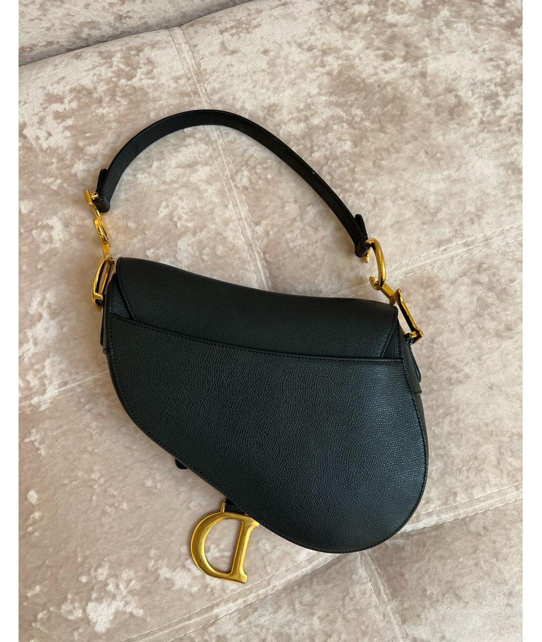 CHRISTIAN DIOR Черная кожаная сумка с короткими ручками, фото 2