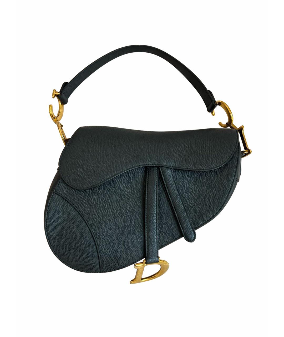 CHRISTIAN DIOR Черная кожаная сумка с короткими ручками, фото 1