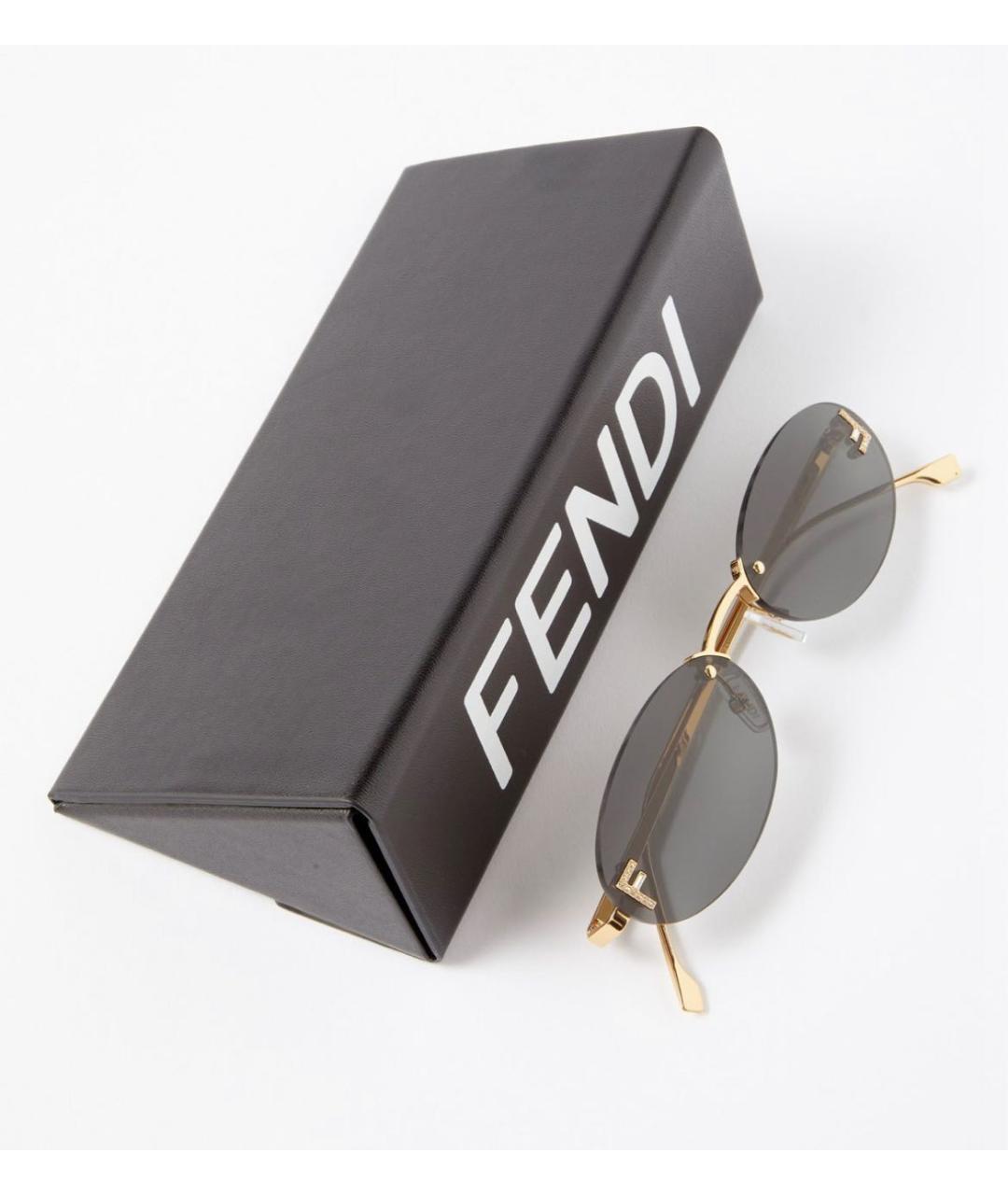 FENDI Темно-синие металлические солнцезащитные очки, фото 4