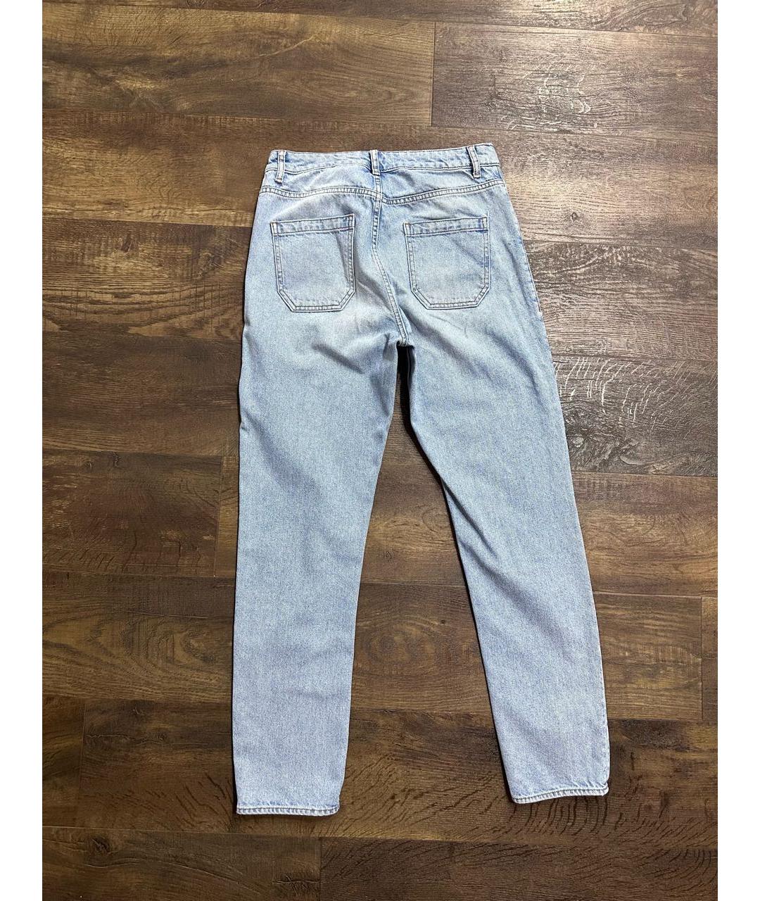 SANDRO Голубые хлопковые прямые джинсы, фото 3