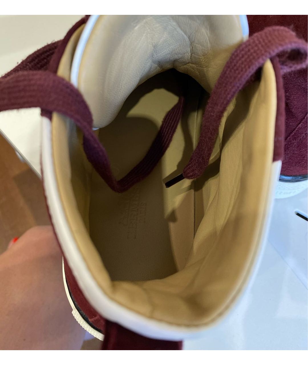 HERMES PRE-OWNED Бордовые замшевые кроссовки, фото 3