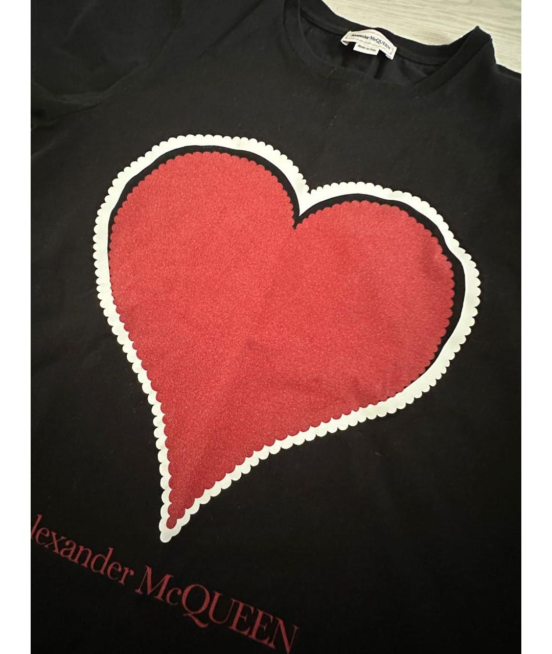 ALEXANDER MCQUEEN Черная хлопковая футболка, фото 2