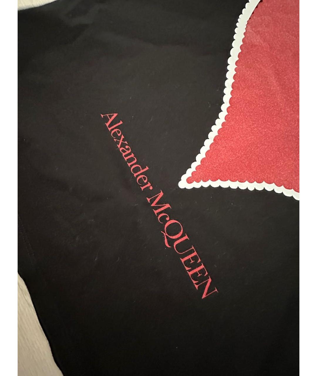 ALEXANDER MCQUEEN Черная хлопковая футболка, фото 4