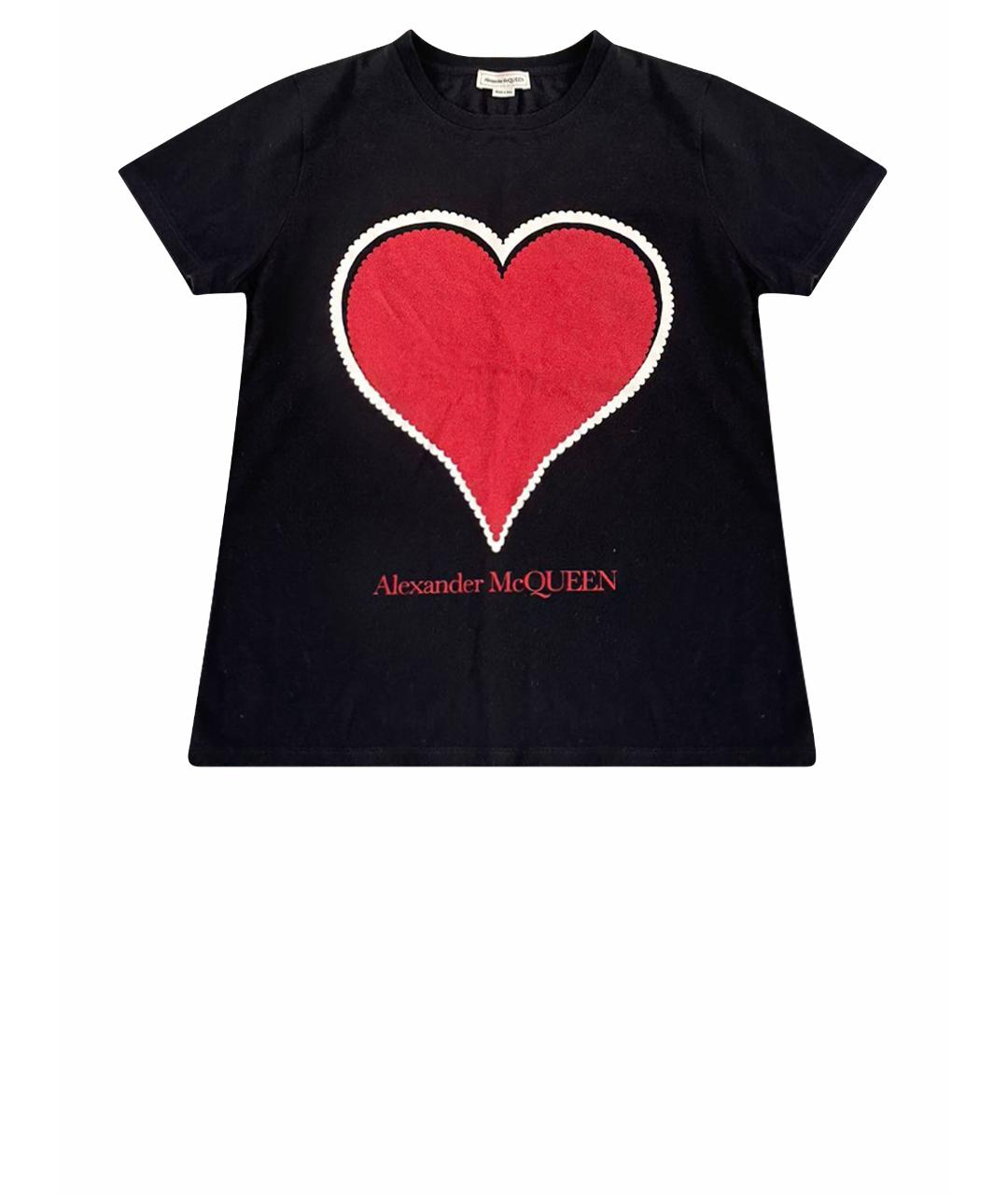 ALEXANDER MCQUEEN Черная хлопковая футболка, фото 1