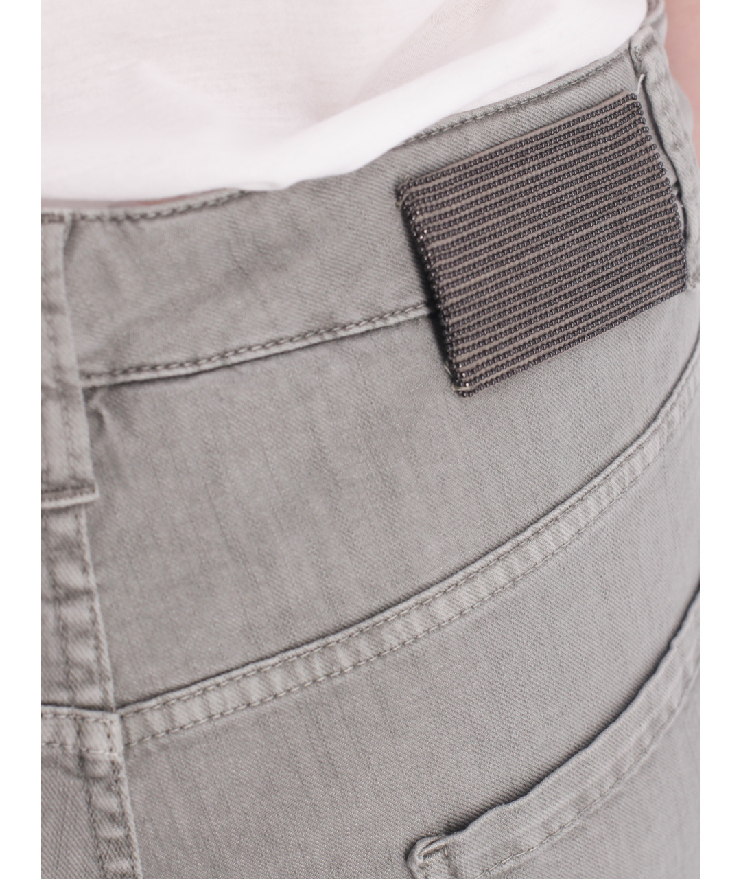 BRUNELLO CUCINELLI Хаки хлопковые прямые джинсы, фото 4