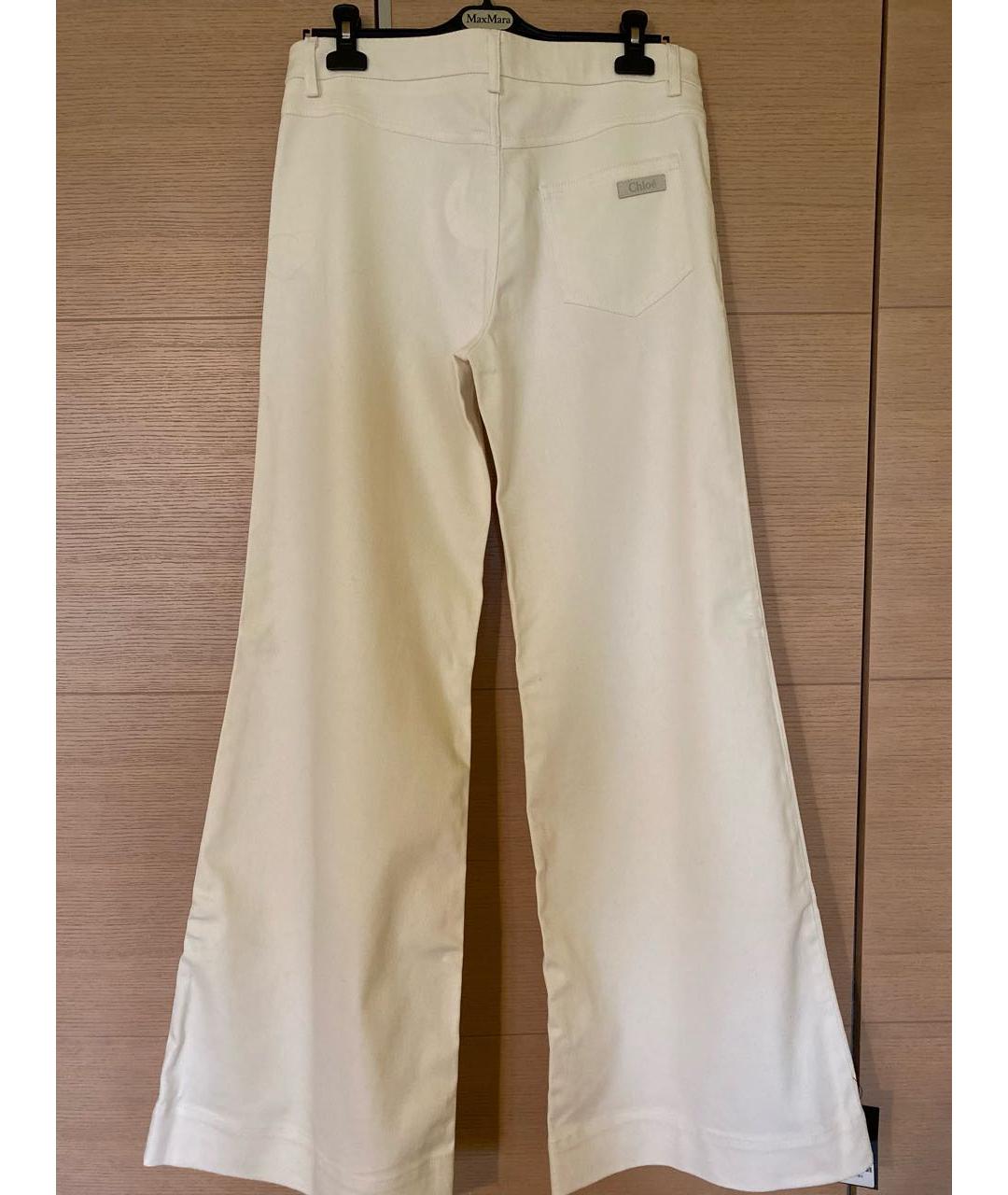 CHLOE Белые хлопковые джинсы клеш, фото 2