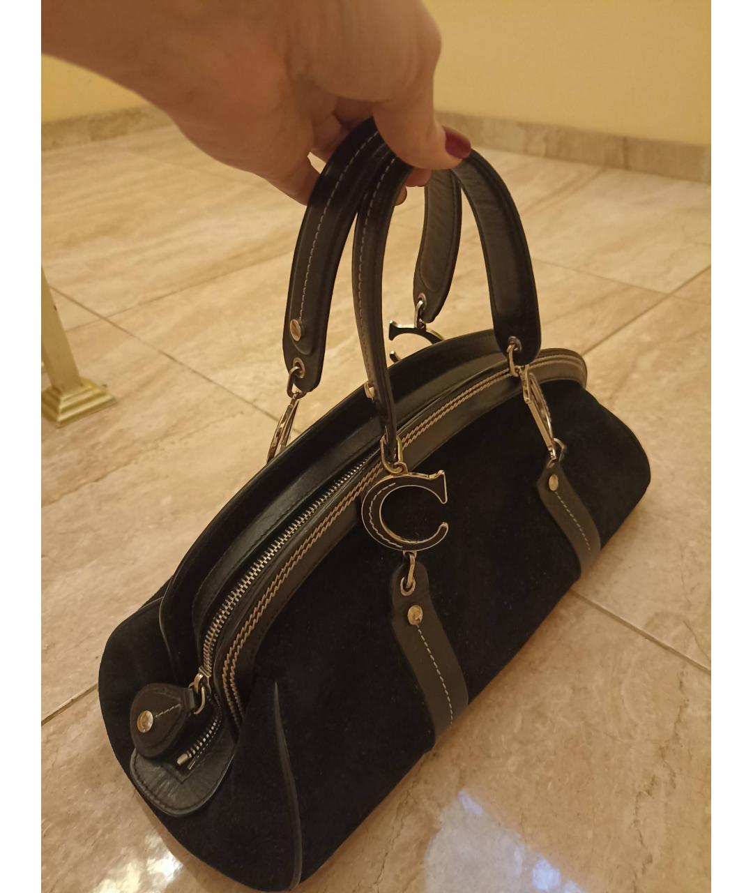CHRISTIAN DIOR PRE-OWNED Черная замшевая сумка с короткими ручками, фото 2
