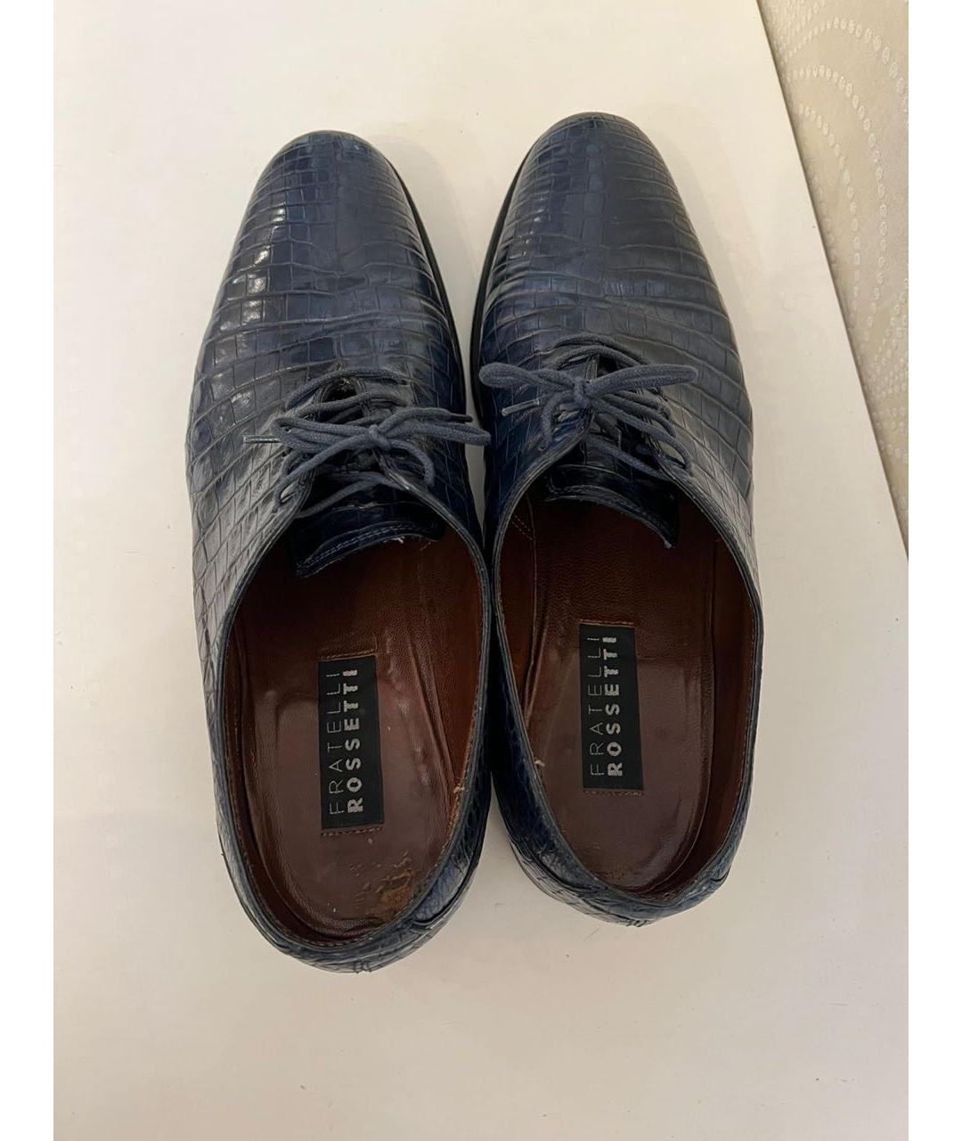 FRATELLI ROSSETTI Темно-синие туфли из экзотической кожи, фото 3